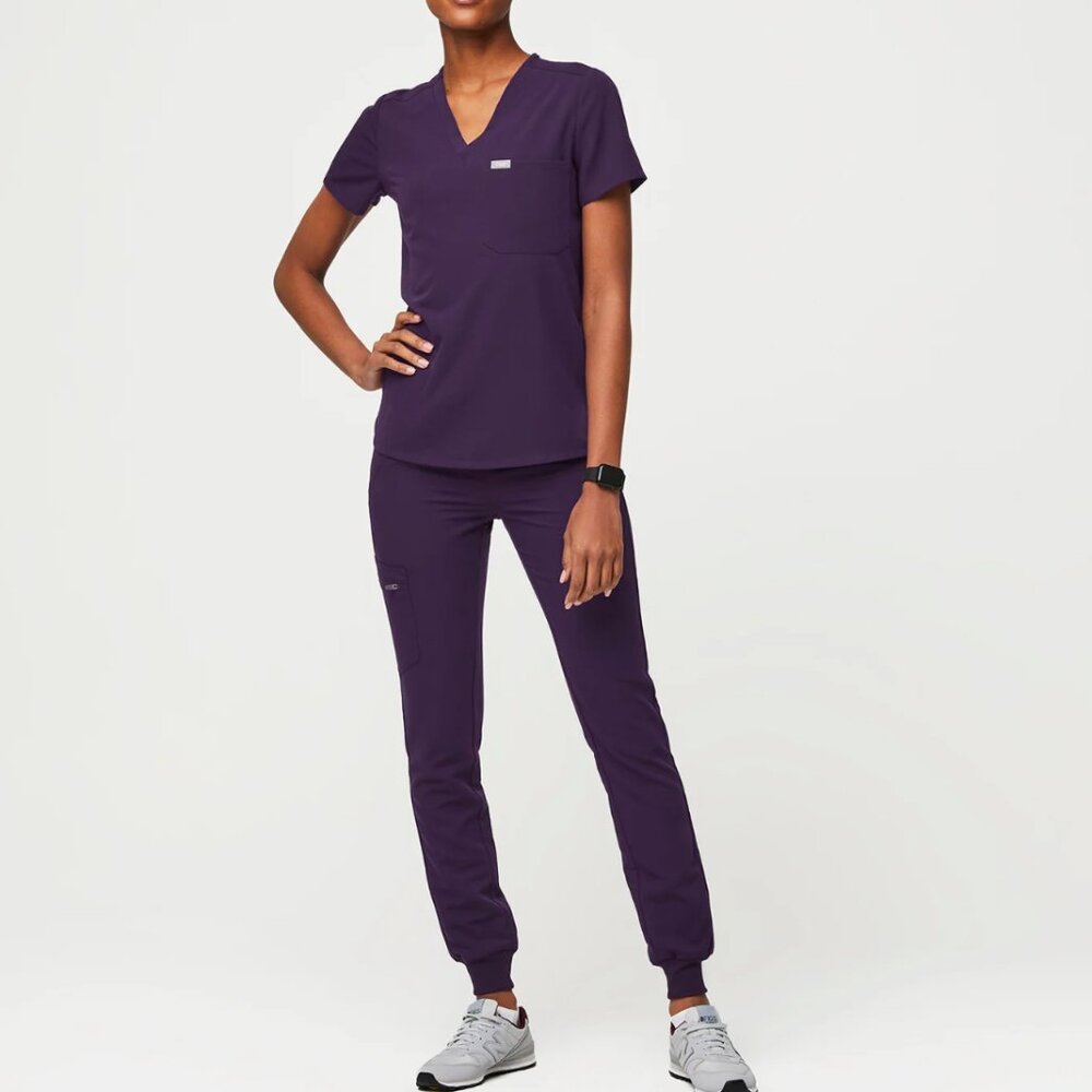 Womens Figs Scrubs - Purple Jam (Tall Jogger Set)